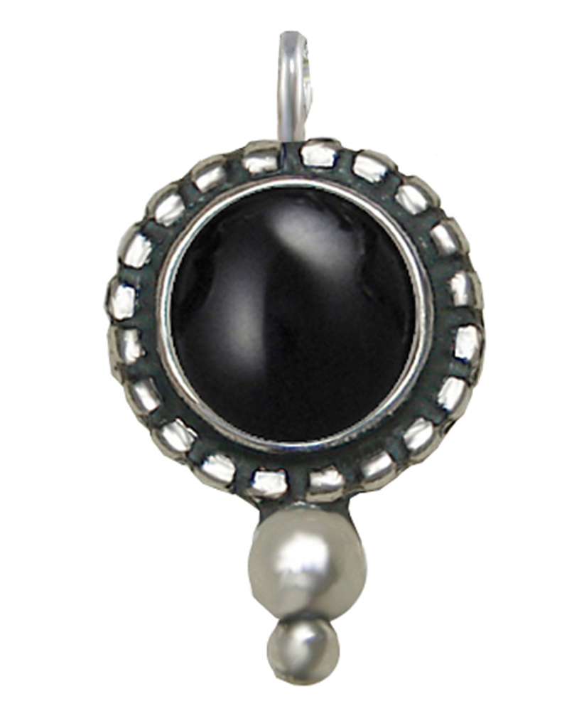 Sterling Silver Little Black Onyx Pendant Necklace